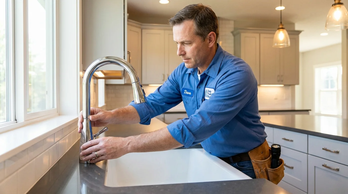 Kitchen faucet installation by Johns Plumbing LLC in Ramsey