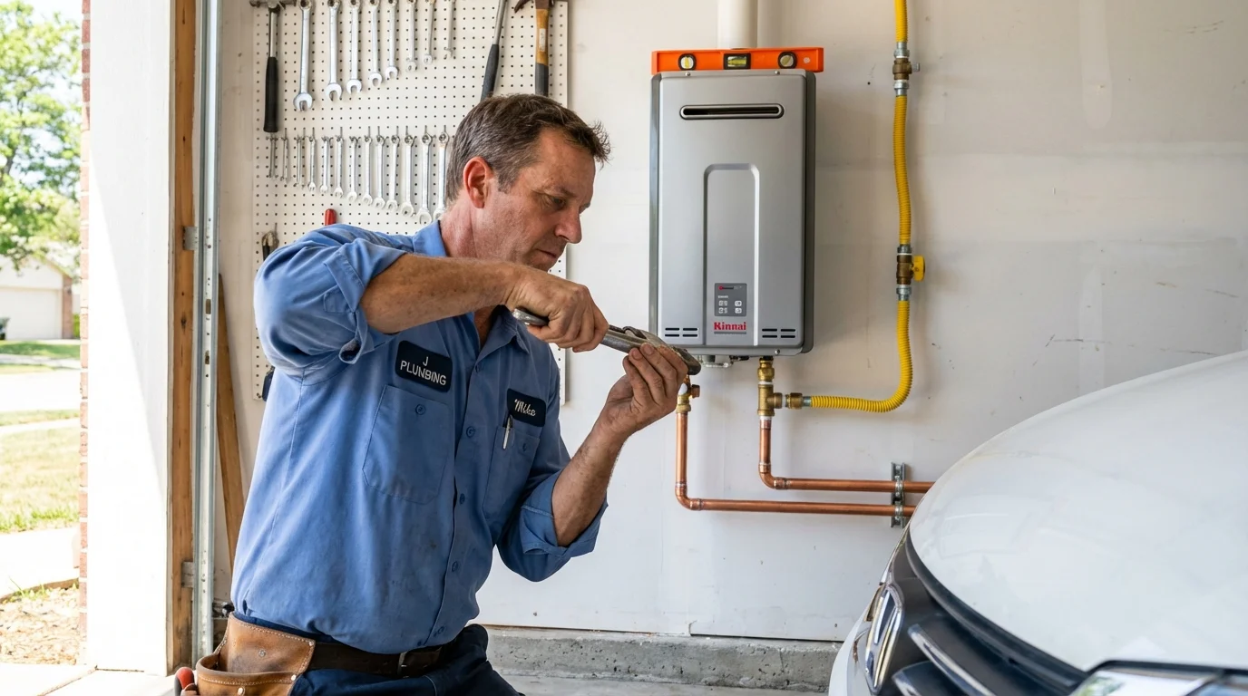 Tankless water heater installation by a Johns Plumbing LLC plumber in Ramsey